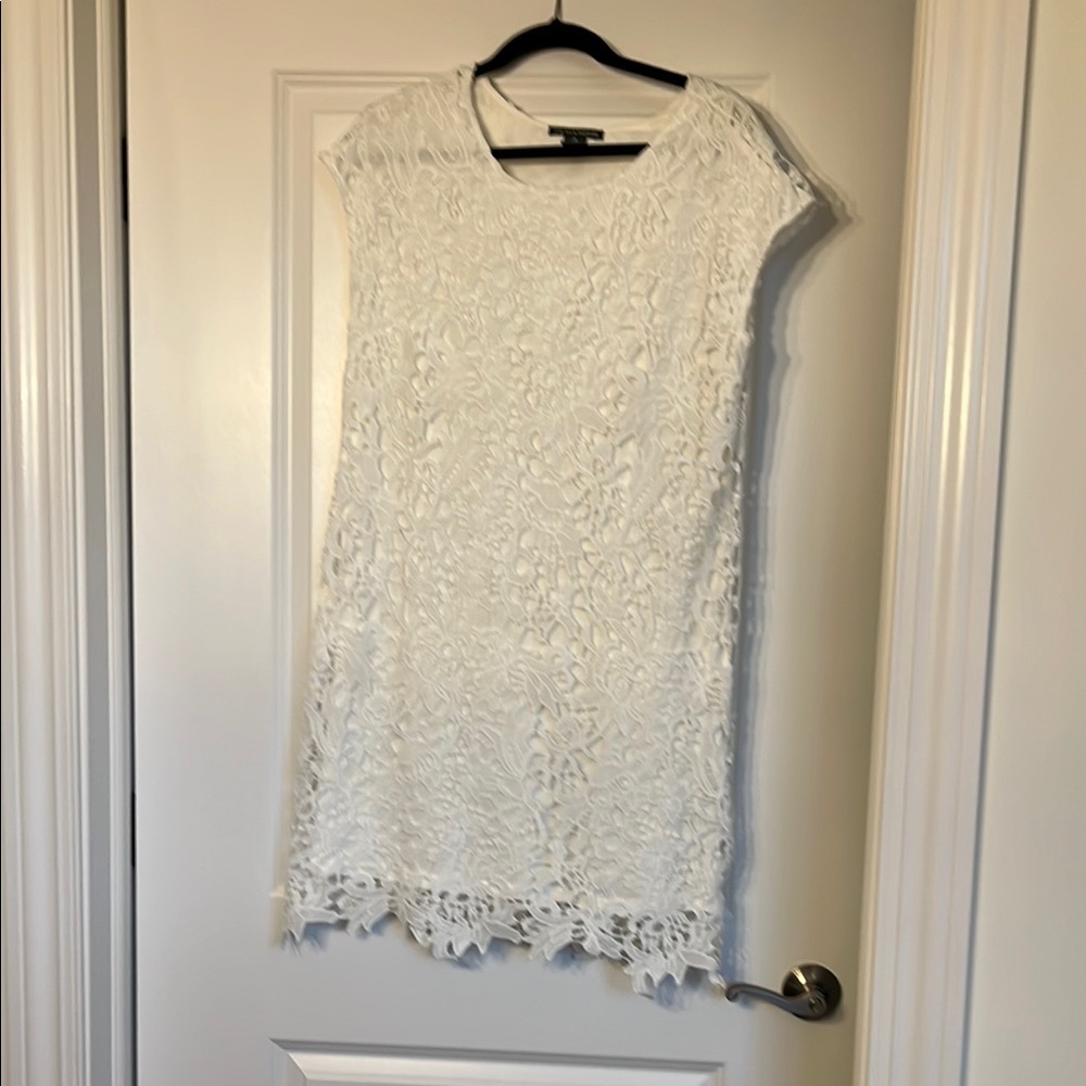 Chelsea & Theodore White Sheath Mini Dress